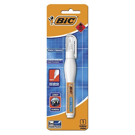 Caneta Corretiva Bic Shaken Squeeze 8 ml