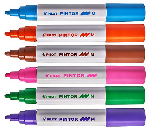 Kit Caneta Marcador Pilot Pintor 1.4 Média Cores Criativas