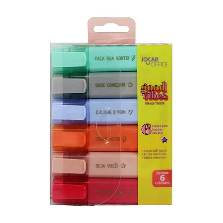 Caneta Marca Texto Jocar Office Good Vibes 6 Cores - O Escriba Materiais  para Caligrafia