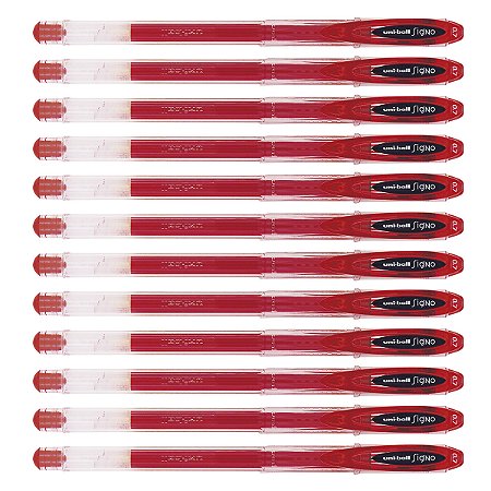 Caneta Gel Uni Signo Neo Vermelha 0.7mm 12 Unidades