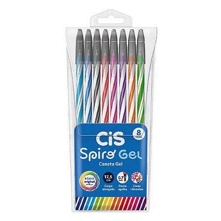 Caneta Gel Cis Spiro Gel 8 Unidades