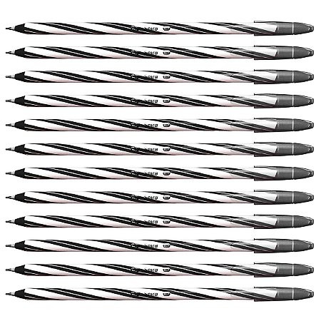 Caneta Gel Cis Spiro Gel Preta 0.7mm 12 Unidades