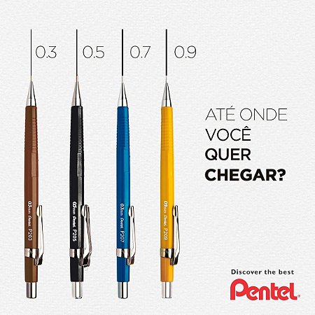 Lapiseira Pentel Sharp P200 Cores Tradicionais