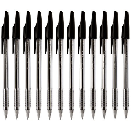 Caneta Esferográfica Pilot BP-S NI Preta 0.7mm 12 Unidades
