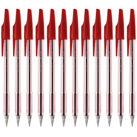 Caneta Esferográfica Pilot BP-S NI Vermelha 0.7mm 12 Unidades