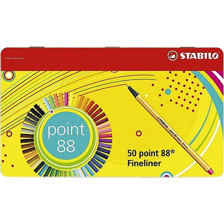 Estojo Caneta Stabilo Point 88 Com 50 Cores - O Escriba Materiais para  Caligrafia