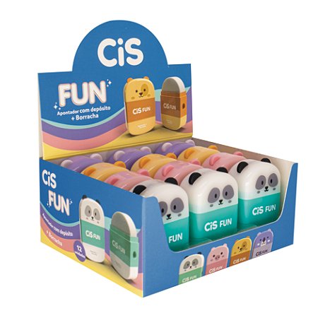Apontador Com Depósito + Borracha Cis Fun Pets