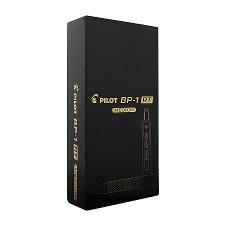 Caneta Esferográfica Pilot BP-1 RT Preta 1.0mm 12 Unidades