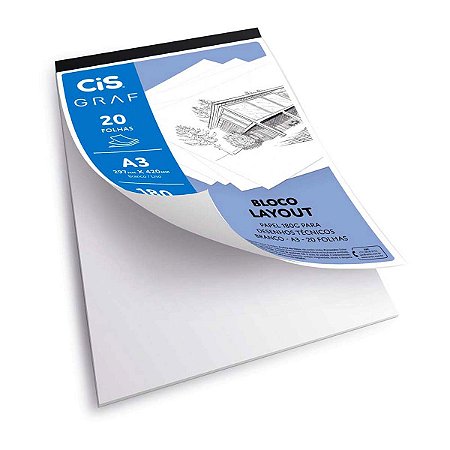 Bloco Layout Para Desenhos Técnicos Cis Graf 180g A3 20 Folhas