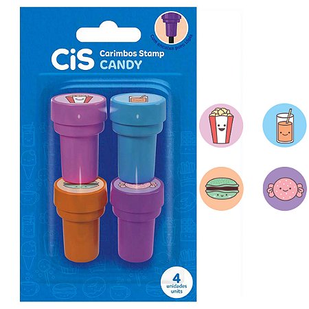 Carimbos Cis Stamp Candy Blister Com 4 Unidades - Modelo 3