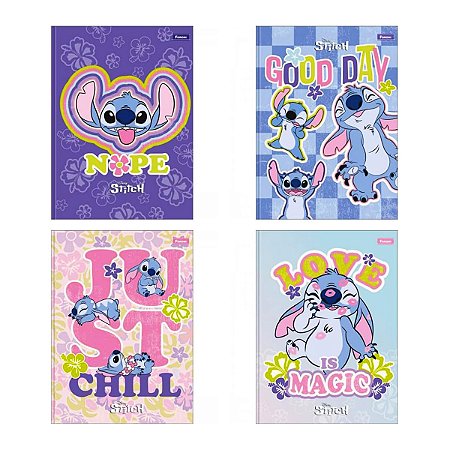 Caderno Brochura Foroni Capa Dura Stitch College 160 Folhas