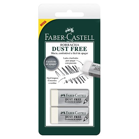 Borracha Faber-Castell Dust Free Blister Com 2 Unidades