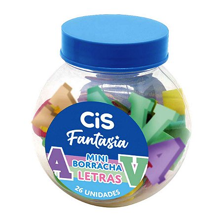 Borracha Cis Fantasia Letras Mini Pote C/26 Letras