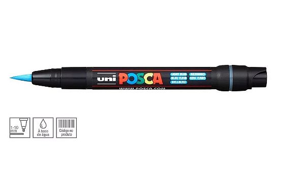 Caneta Posca Ponta Tipo Pincel PCF-350 Azul Claro