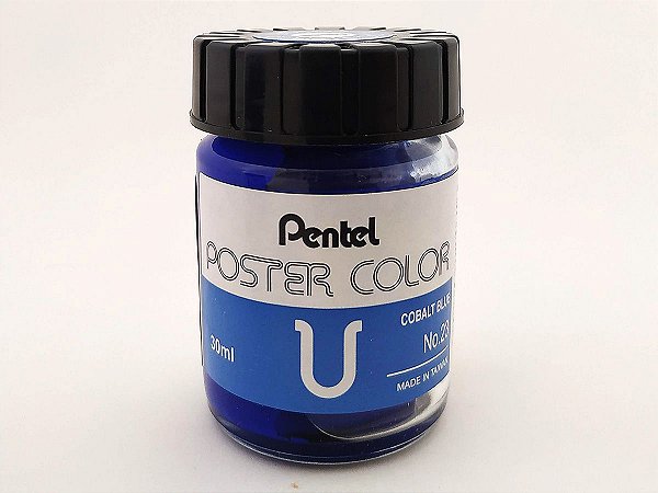 Tinta Guache Para Caligrafia e Desenho Pentel Poster Color Azul Cobalto 23 - 30ml