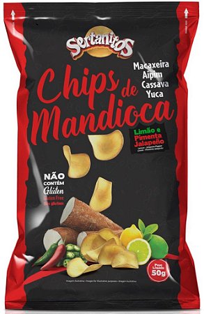 Sertanitos Chips de Mandioca Limão Pimenta 50g