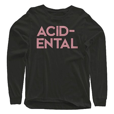 Acidental "LOGO" Camiseta MANGA LONGA Preta