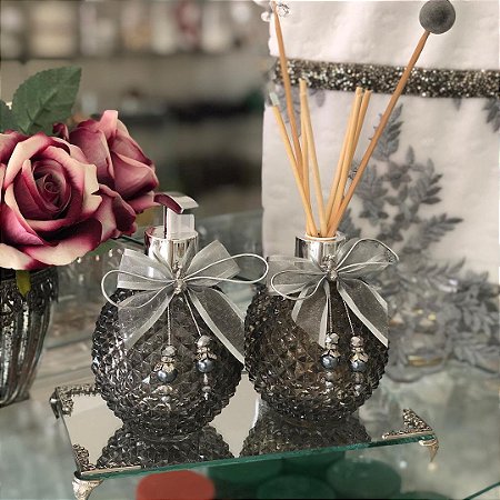 Kit Lavabo  Luxo Difusor E Saboneteira C/Bandeja  PPRATA