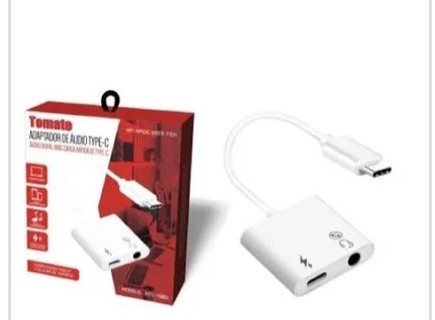 Adaptador de som tipo C tomate
