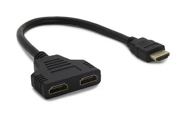 Cabo adaptador duplicador 1 HDMI macho para 2 HDMI fêmea