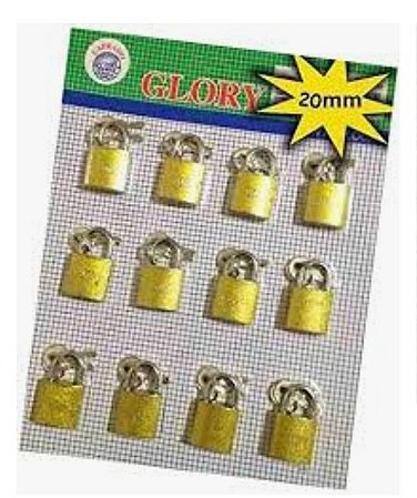 Cartela de cadeado de 20 MM (12 peças)