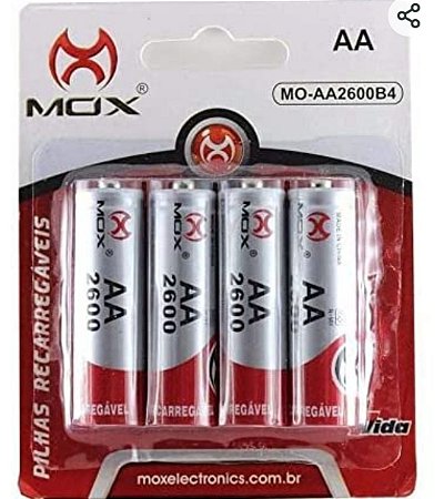 Pilha mox recarregável 2A com 4unidades
