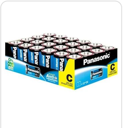 Pilha Panasonic média caixa com 24 unidades