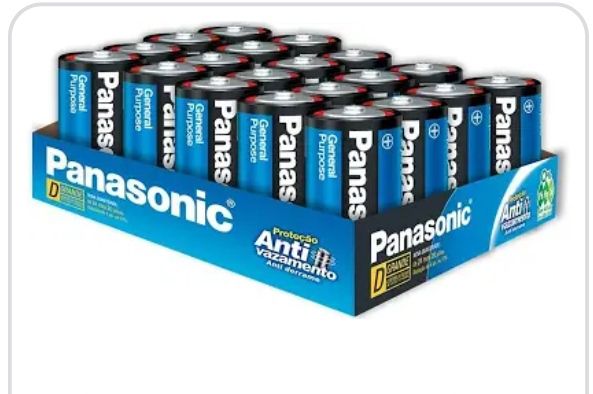 Pilha Panasonic grande caixa com 24 unidades