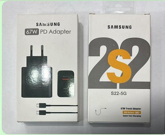 Carregador Samsung para celular saída TC e USB 67w