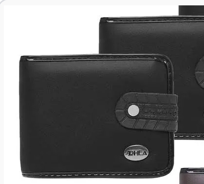 Carteira de couro de botão