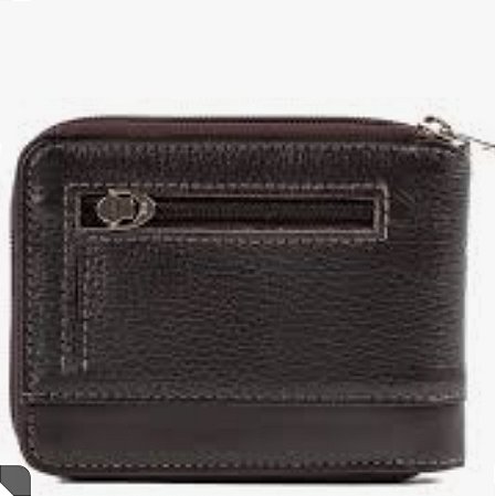 Carteira de couro de ziper