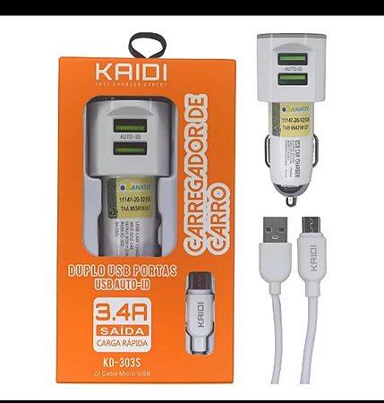 Carregador veicular Kaidi TC
