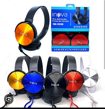 Fone inova com fio vária cores