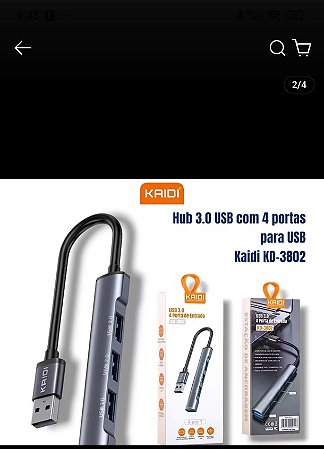 Hub USB 3.0 4 portas kaidi