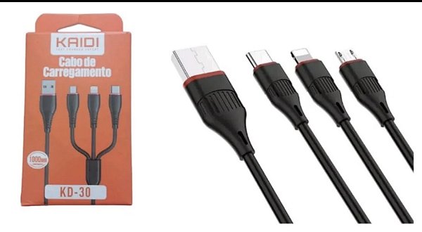 Cabo kaidi com 3 cabos carregados ( TC/IOS/V8)