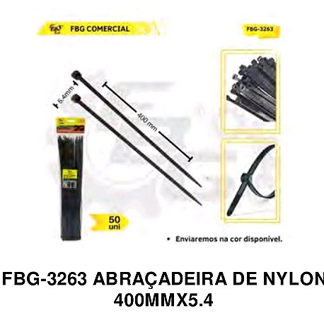 Braçadeira de Nylon pacote com 50 unidades