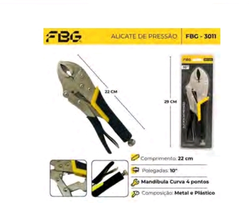 Alicate de pressão com Cabo emborrachado