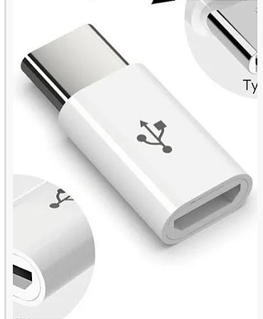 Adaptador entra V8 sai Tipo C