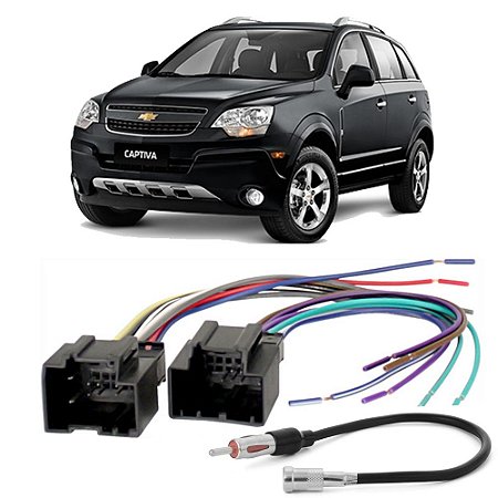 Kit Chicotes Rádio Som Automotivo Chevrolet Captiva 2008 2009 2010 2011  2012 2013 2014 2015 2016 2017 - Ecarshop Auto Parts