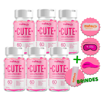 Kit com 6 Cute suplemento alimentar 60 Cápsulas 400mg 30gr