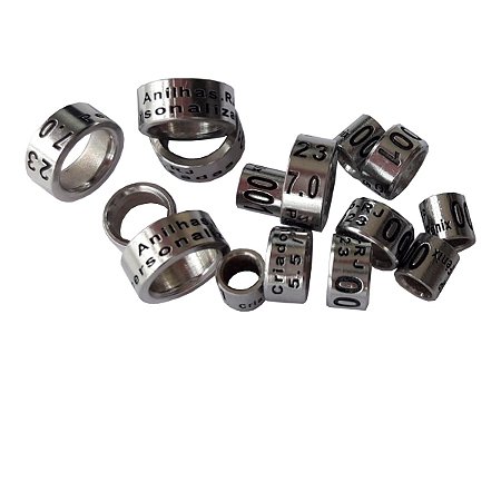 Anilhas Personalizadas para Marcação em Aço Inox Polido  Diâmetros de  2,0 à  8,0mm.