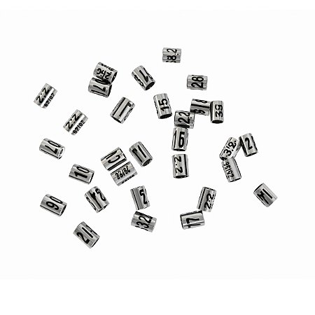 Anilhas De Marcação Para Coleiro 2,2mm Abertas Pacote Com 10 Unidades.