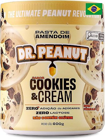 PASTA DE AMENDOIM DR PEANUT 600KG COOKIES & CREAM