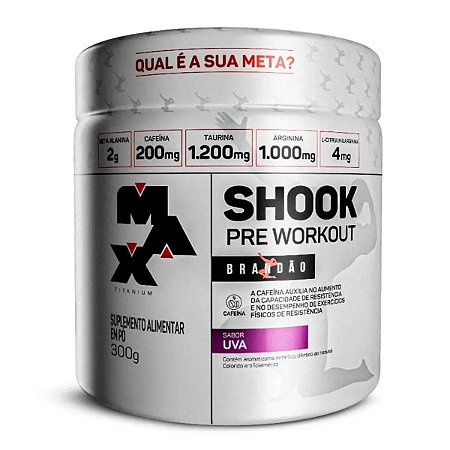 SHOOK PRE-WORKOUT LINHA RAFAEL BRANDÃO POTE 300G SABOR UVA