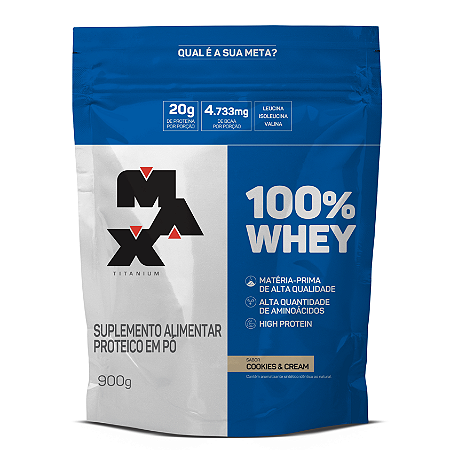 WHEY 100% MAX TITANIUM REFIL 900G COOKIES & CREAM