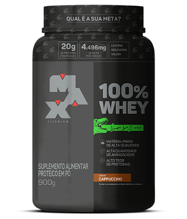 100% WHEY DINO POTE 900G CAPPUCCINO MAX TITANIUM