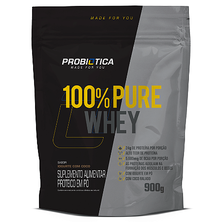 100% PURE WHEY REFIL 900G IOGURTE COM COCO