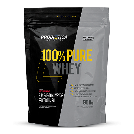100% PURE WHEY REFIL 900G MORANGO