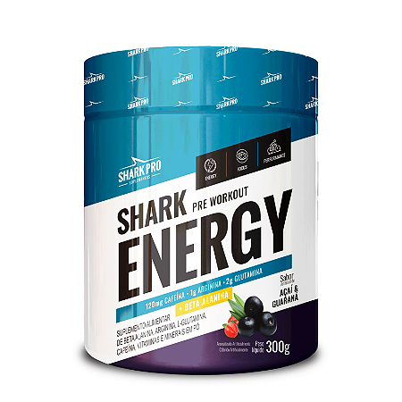 PRE TREINO SHARK ENERGY 300G ACAI COM GUARANA