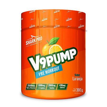 V9 PUMP PRE TREINO 300G REFRI LARANJA SHARK PRO